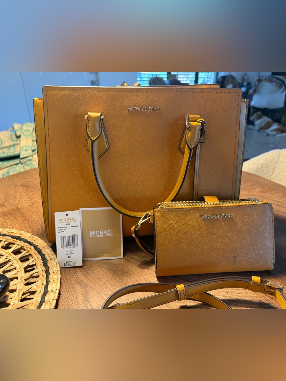 Michael Kors Marigold Leather Tote with Matching Wristlet